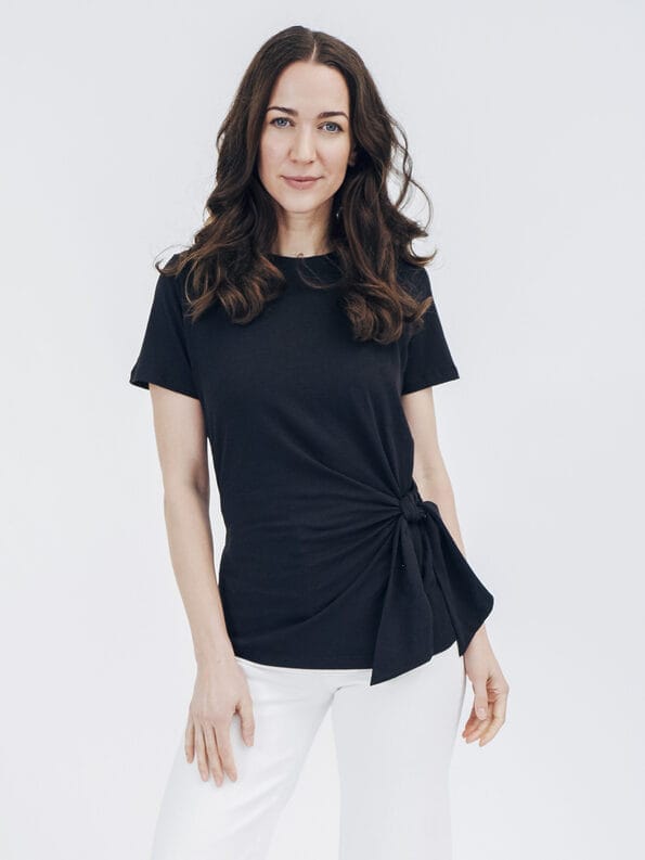 Mademoiselle YéYé Shirt mit Knotendetail aus Bio-Baumwolle