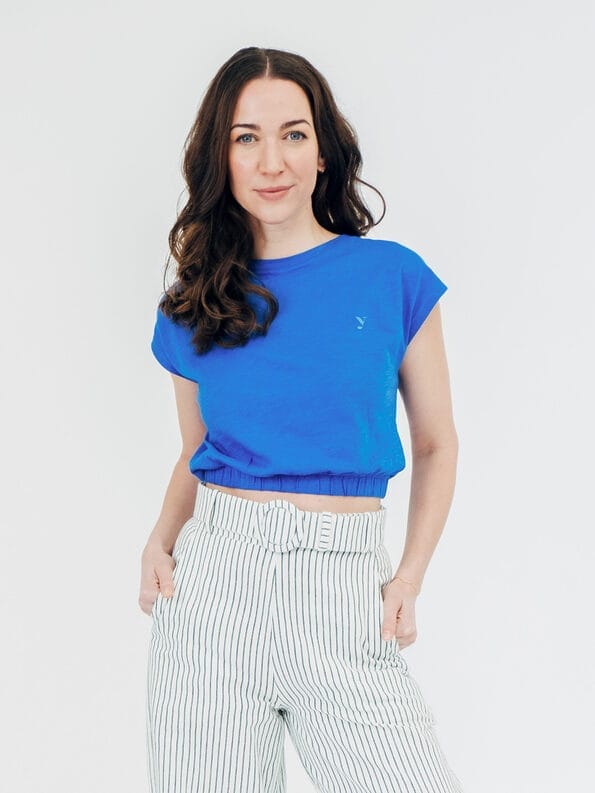 Mademoiselle YéYé Crop Top mit Stick aus Bio-Baumwolle