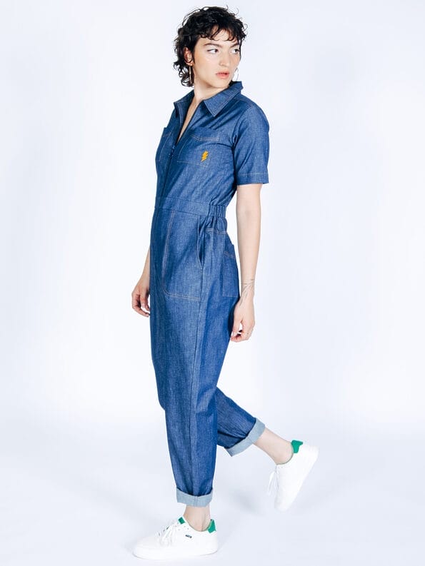 Mademoiselle YéYé Jeans Jumpsuit mit Reißverschluß aus Bio-Baumwolle