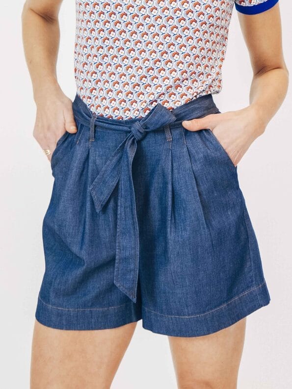 Mademoiselle YéYé Jeans Short mit weitem Bein aus Bio-Baumwolle